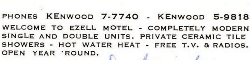 Ezell Motel - Vintage Postcard (newer photo)